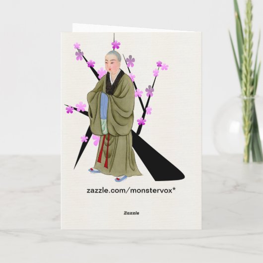Carte de voeux de moine bouddhiste (Dos)