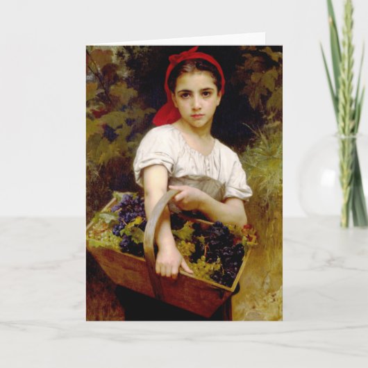 Carte de voeux de moissonneuse de Bouguereau (Devant)