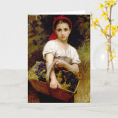 Carte de voeux de moissonneuse de Bouguereau (Fleur jaune)