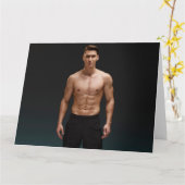 Carte de voeux de monsieur Black Shorts Hot Guy (Fleur jaune)