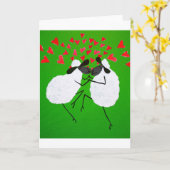 Carte de voeux de moutons de danse (Fleur jaune)