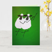 Carte de voeux de moutons de danse (Fleur jaune)