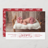 Carte de vœux de naissance pour Noël (Devant / Derrière)