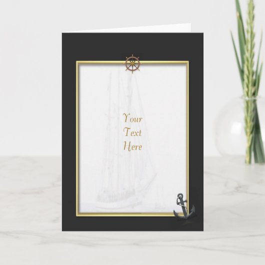 Carte de voeux de navire à voile (Devant)