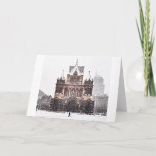 Carte de vœux de neige de l'église Trinity de Bost