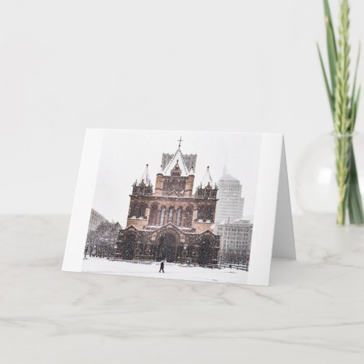 Carte de vœux de neige de l'église Trinity de Bost (Devant)