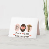 Carte de voeux de neurochirurgie d'amour de paix (Dos)