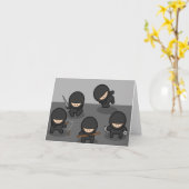 Carte de voeux de Ninja ou carte de note (blanc à (Fleur jaune)