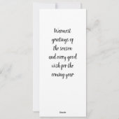 Carte de vœux de Noël (Dos)