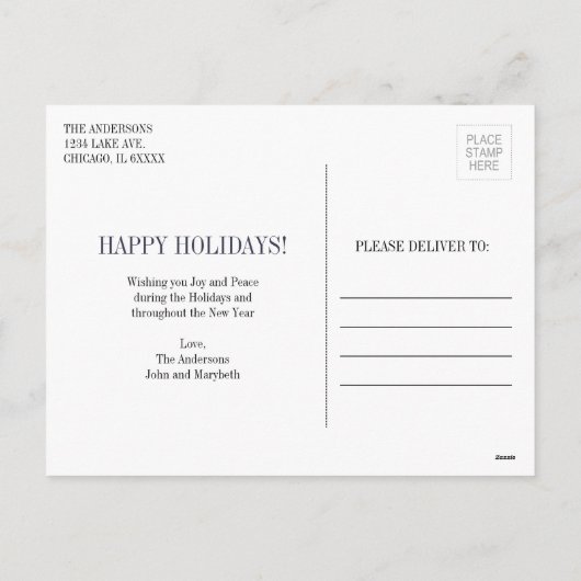 Carte de vœux de Noël (Dos)