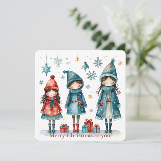 Carte de vœux de Noël (Debout devant)