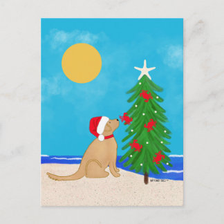 Carte de vœux de Noël 2026 Chien doré de Santa