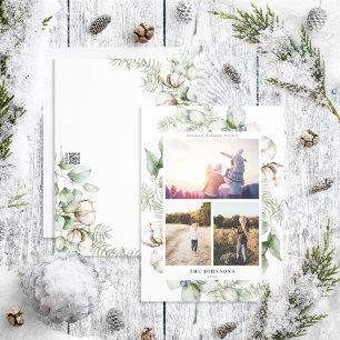 Carte de vœux de Noël 3 photos de verdure de Noël 