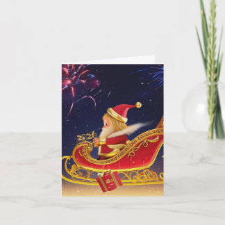 Carte de vœux de Noël 3D du Père Noël – Festive H