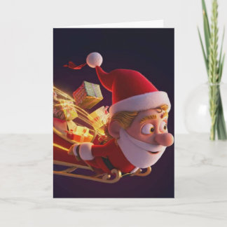 Carte de vœux de Noël 3D du Père Noël – Festive H