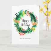 Carte de vœux de Noël à aquarelle (Fleur jaune)