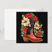carte de vœux de Noël à bottes de cowboy (Devant / Derrière)