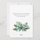 Carte de vœux de Noël à branche de baie de houx fe (Dos)