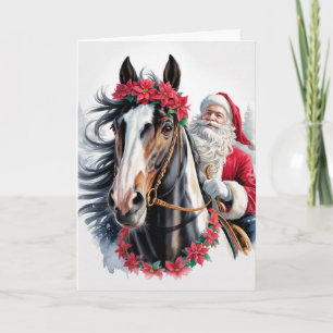 Carte de vœux de Noël à cheval 
