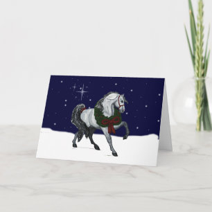Carte de voeux de Noël à cheval andalou