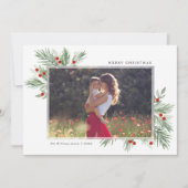 Carte de vœux de Noël à feuilles persistantes fest (Devant)