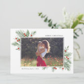 Carte de vœux de Noël à feuilles persistantes fest (Debout devant)