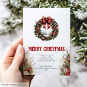 Carte de vœux de Noël à imprimé roue de chariot
