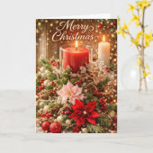 Carte de vœux de Noël à la bougie (Fleur jaune)