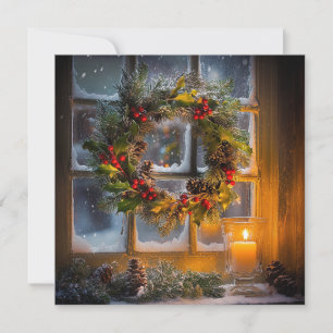 Carte de voeux de Noël à la lueur des bougies