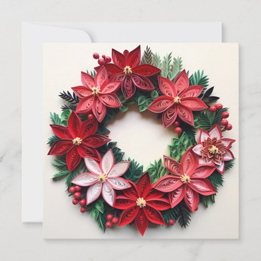 carte de vœux de Noël à la plume de couronne de No (Devant)