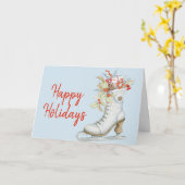 Carte de voeux de Noël à l'ancienne patinoire (Fleur jaune)
