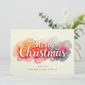 Carte de vœux de Noël à l'aquarelle avec 3 photos  (Debout devant)