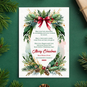 Carte de vœux de Noël à l'aquarelle avec un thème