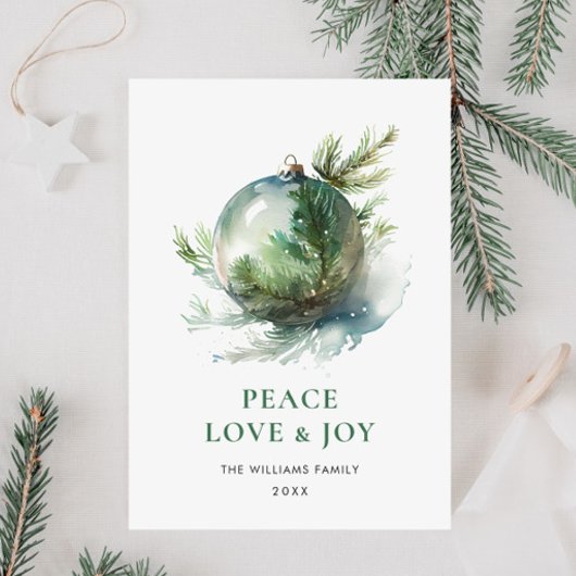 Carte de vœux de Noël à l'aquarelle élégante