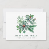 Carte de vœux de Noël à l'aquarelle festive avec b (Devant)