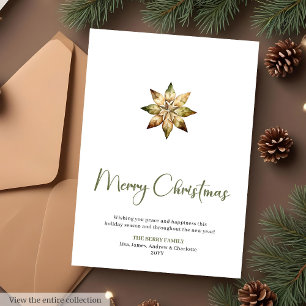 Carte de vœux de Noël à l'aquarelle neutre