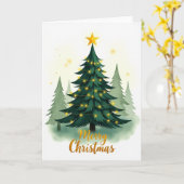 Carte de vœux de Noël à l'aquarelle représentant u (Fleur jaune)