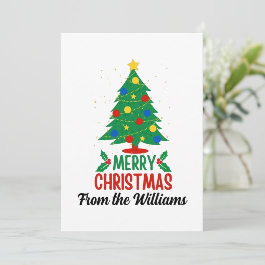 Carte de vœux de Noël à plat (Debout devant)