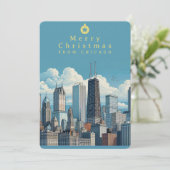 Carte de vœux de Noël à plat photo Chicago (Debout devant)