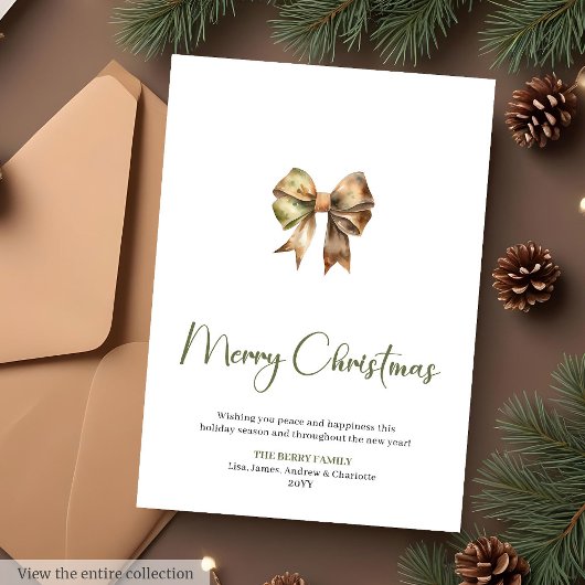 Carte de vœux de Noël à police de script moderne e