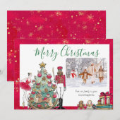 Carte de vœux de Noël à semelles plates de ballet  (Devant / Derrière)