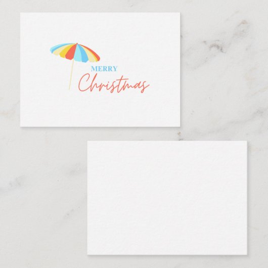 Carte de voeux de Noël à thème de plage simple (Devant / Derrière)