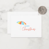 Carte de voeux de Noël à thème de plage simple (Devant/Arrière en situation)