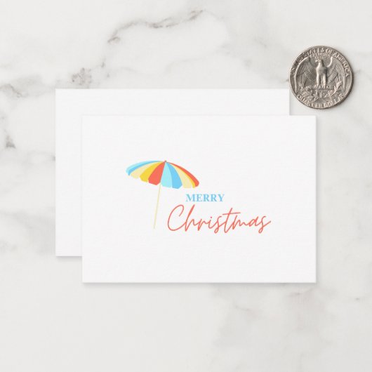 Carte de voeux de Noël à thème de plage simple (Devant/Arrière en situation)