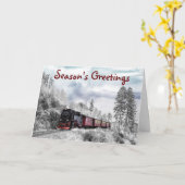 Carte de vœux de Noël à thème train (Fleur jaune)