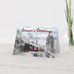 Carte de vœux de Noël à thème train