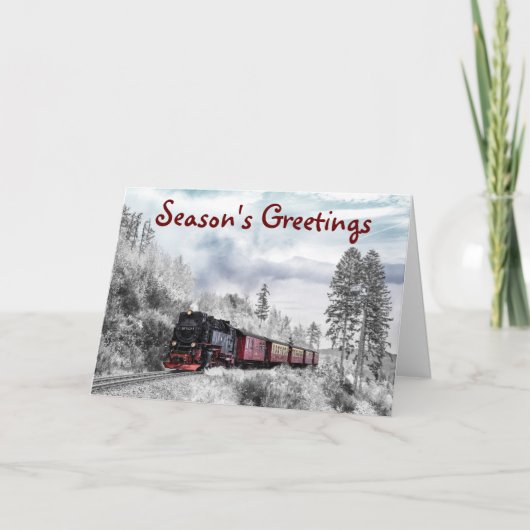 Carte de vœux de Noël à thème train (Devant)