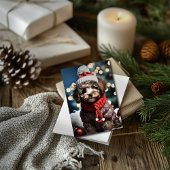 Carte de vœux de Noël adorable avec un ami à fourr