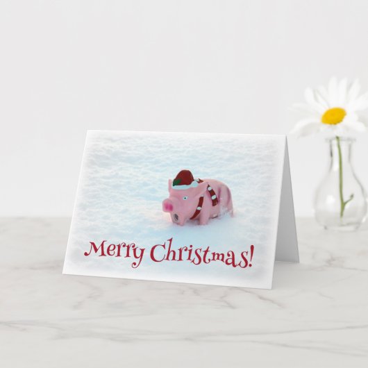 Carte de voeux de Noël adorable Cochon! (Petite plante)