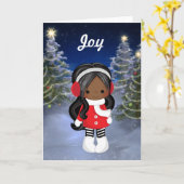 Carte de voeux de Noël afro-américaine (Fleur jaune)